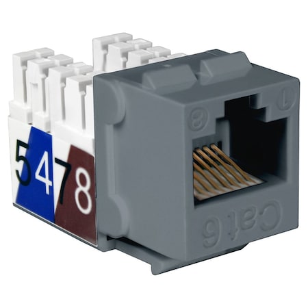 Quest Technology International Cat6 Slim-Style 90 Degree Keystone Jacks, 8P8C - Gray NKJ-6500